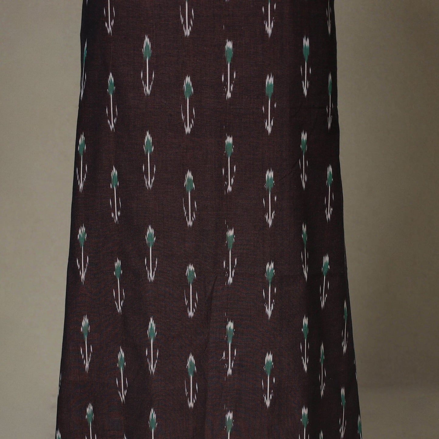 Brown - 2pc unstitched pochampally ikat dress material