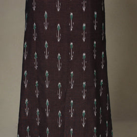 Brown - 2pc unstitched pochampally ikat dress material