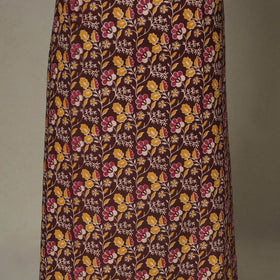 Brown - 2pc unstitched printed cotton kalamkari dress