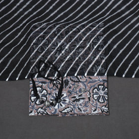 Brown - 2pc unstitched sanganeri dress material