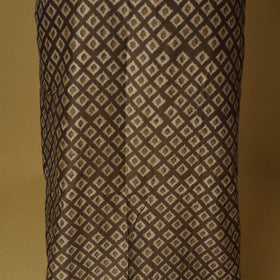 Brown - 3pc akola printed chanderi silk unstitched suit