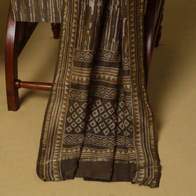 Brown - 3pc akola printed chanderi silk unstitched suit
