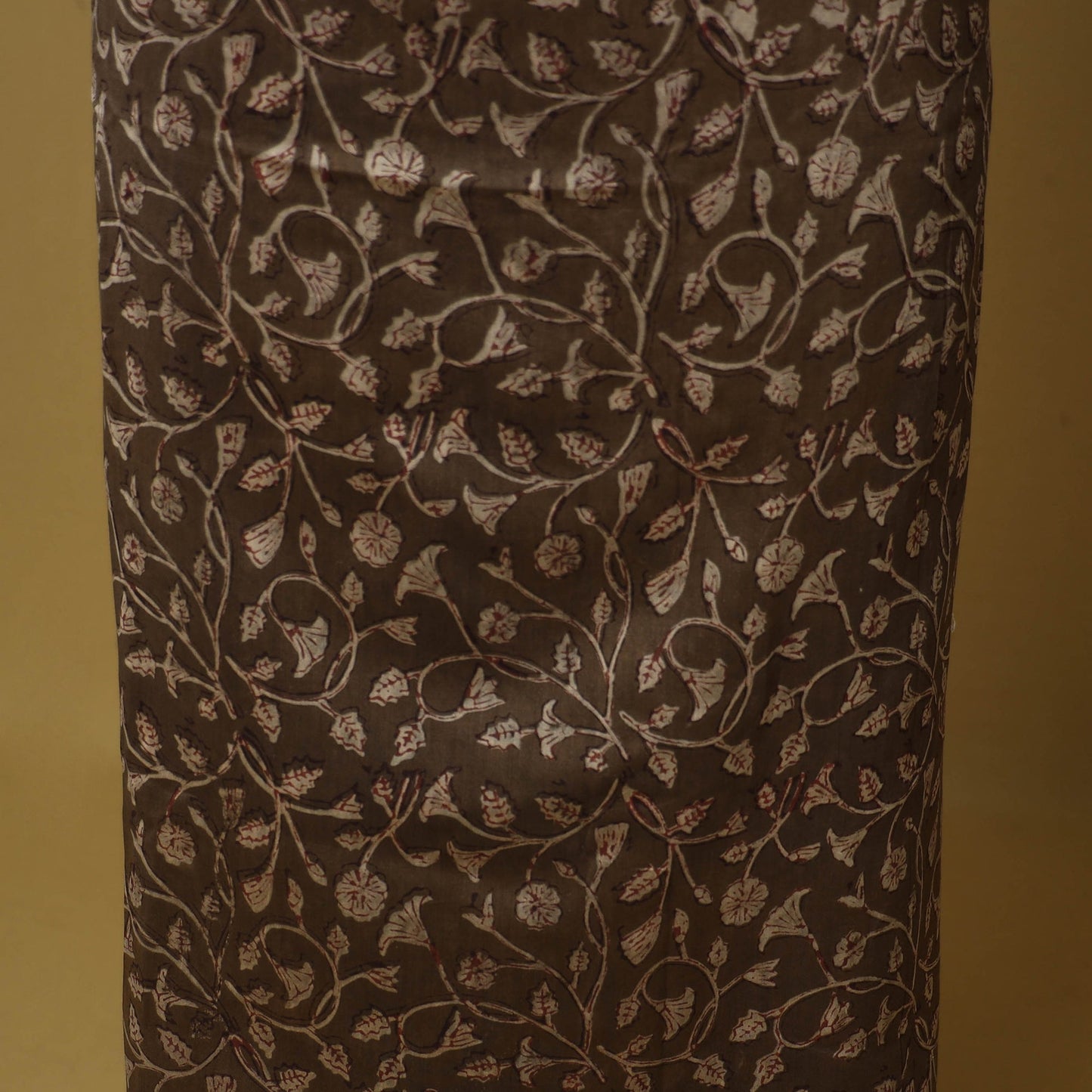 Brown - 3pc akola printed chanderi silk unstitched suit