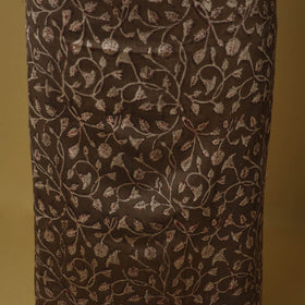 Brown - 3pc akola printed chanderi silk unstitched suit
