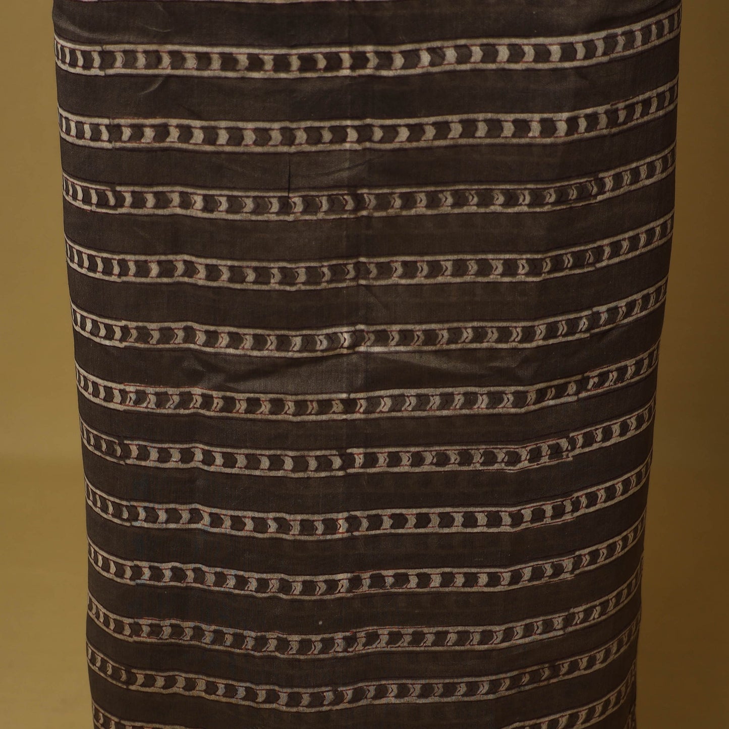 Brown - 3pc akola printed chanderi silk unstitched suit