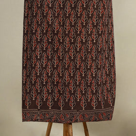 Brown 3pc Block Print Natural Dyed Ajrakh Dress Material