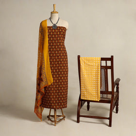 Buy 3pc Cotton Bagh Print Dress Material 