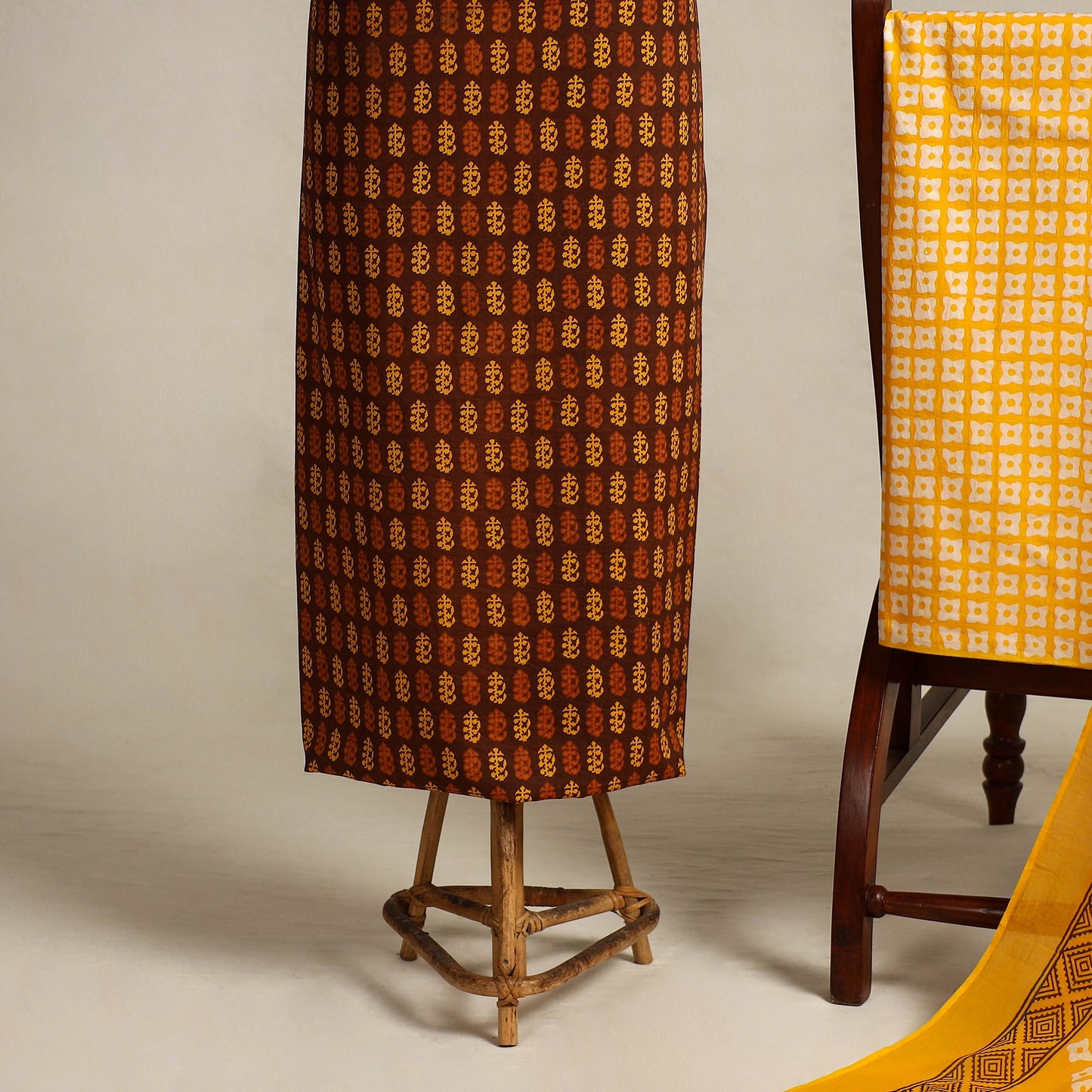 Buy 3pc Cotton Bagh Print Dress Material 