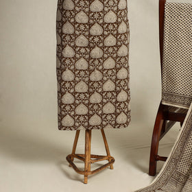 Brown 3pc Cotton Bagh Print Suit Material Set 