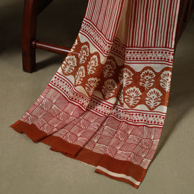 Brown - 3pc cotton bagru unstitched dress material 26