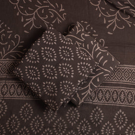  3pc Cotton Brown Jaipur Print Dress Material