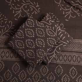  3pc Cotton Brown Jaipur Print Dress Material