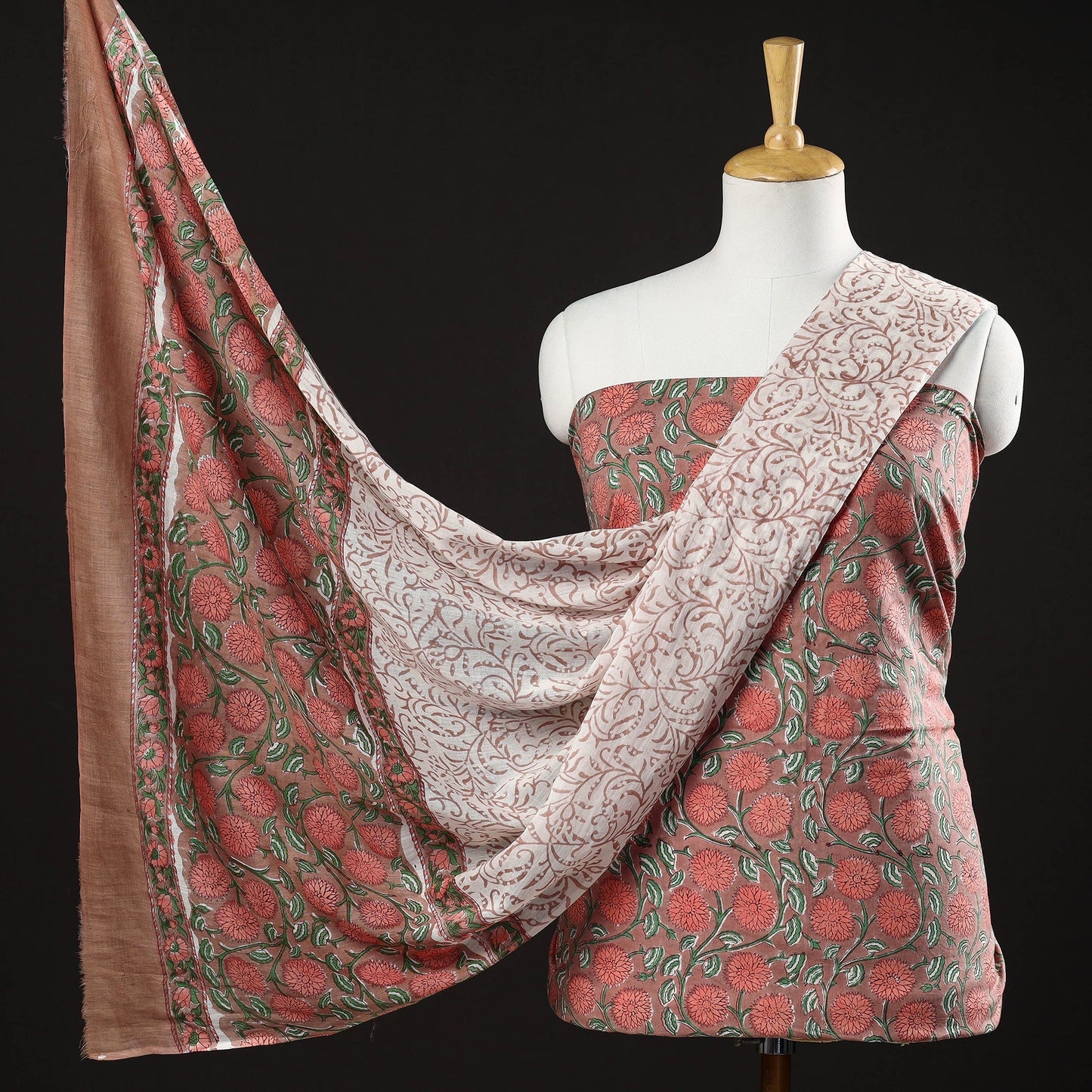 3pc Cotton Sanganeri Block Print Dress Material