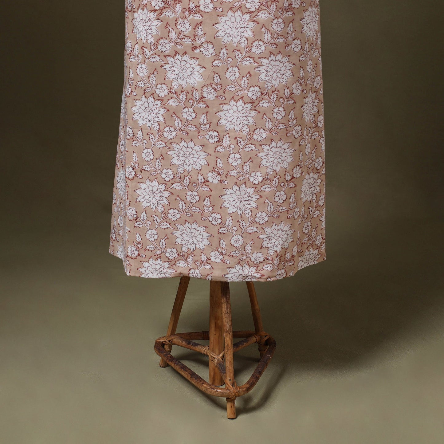 Brown - 3pc cotton sanganeri unstitched dress material 19