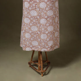 Brown - 3pc cotton sanganeri unstitched dress material 19