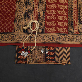 Brown - 3pc cotton unstitched bagh dress material