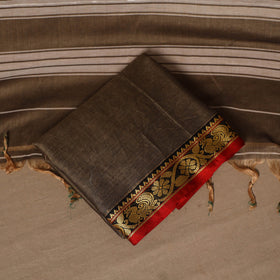 Brown - 3pc cotton unstitched dharwad dress material 04