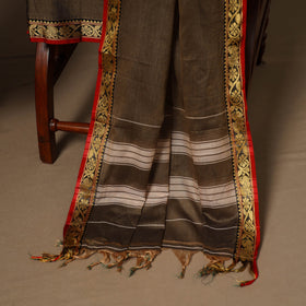 Brown - 3pc cotton unstitched dharwad dress material 04