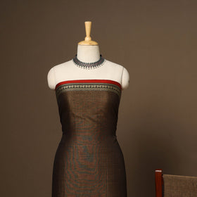 Brown - 3pc cotton unstitched dharwad dress material 14