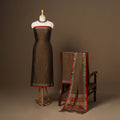 Brown - 3pc cotton unstitched dharwad dress material 14
