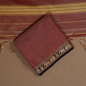 Brown - 3pc cotton unstitched dharwad dress material