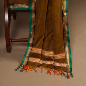 Brown - 3pc cotton unstitched dharwad dress material