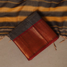 Brown - 3pc cotton unstitched dharwad dress material