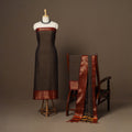 Brown - 3pc cotton unstitched dharwad dress material