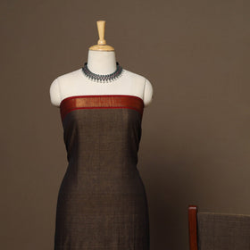 Brown - 3pc cotton unstitched dharwad dress material