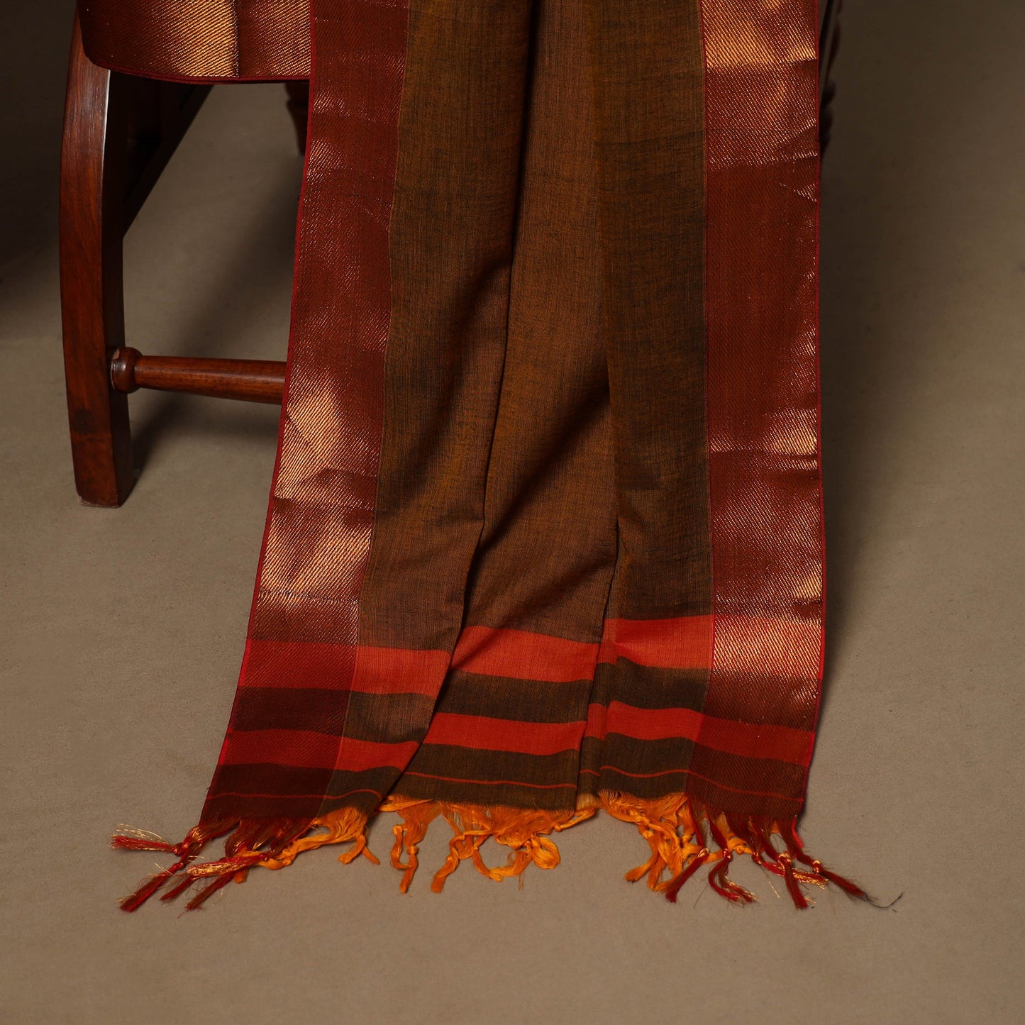 Brown - 3pc cotton unstitched dharwad dress material