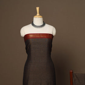 Brown - 3pc cotton unstitched dharwad dress material