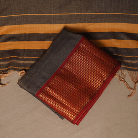 Brown - 3pc cotton unstitched dharwad dress material