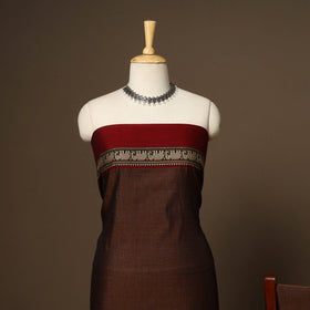 Brown - 3pc cotton unstitched dharwad dress material
