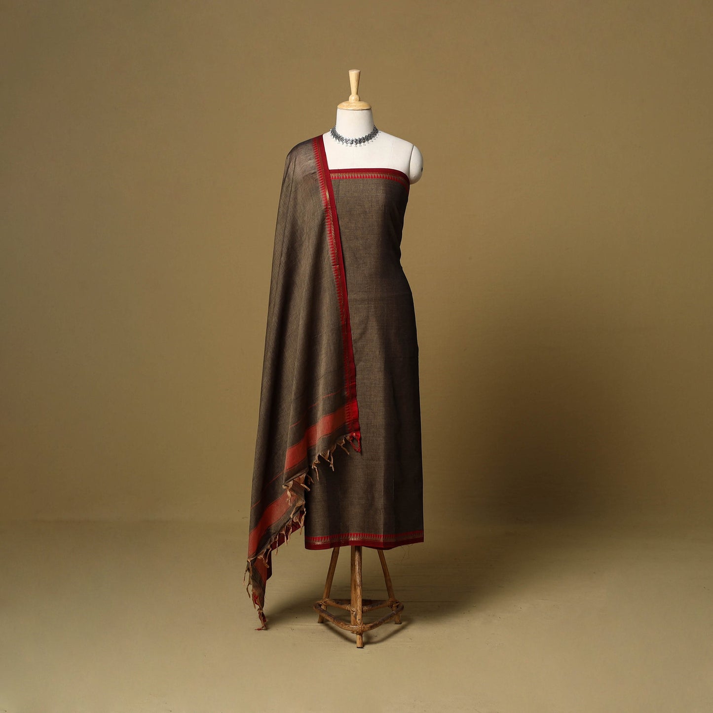 3pc cotton unstitched dharwad dress material with border 38