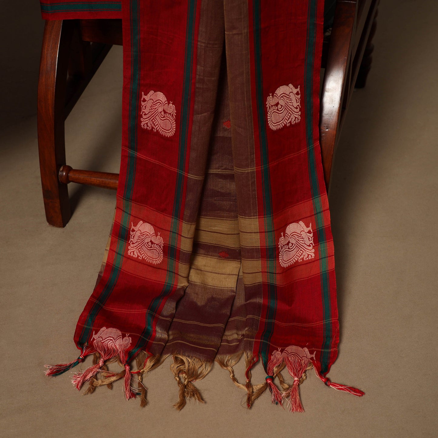 Brown - 3pc cotton unstitched dharwad dress material