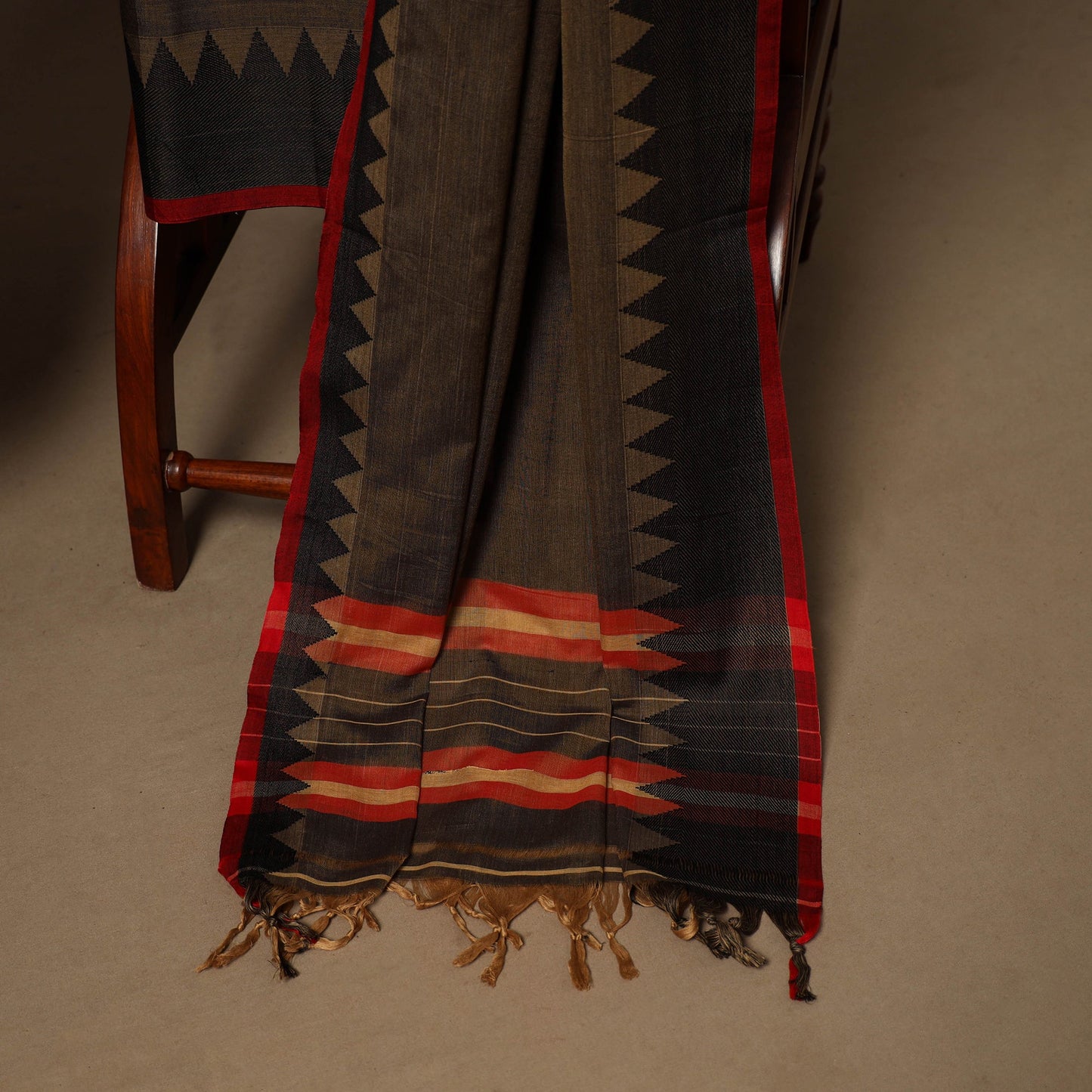 Brown - 3pc cotton unstitched dharwad dress material