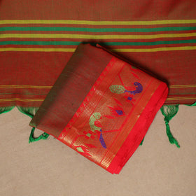 Brown - 3pc cotton unstitched dharwad dress material