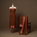 Brown - 3pc cotton unstitched dharwad dress material