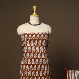 Brown - 3pc cotton unstitched kutch batik dress material 06