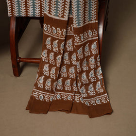 Brown - 3pc cotton unstitched kutch batik dress material 06