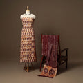 Brown - 3pc cotton unstitched kutch batik dress material 08
