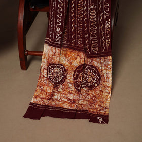 Brown - 3pc cotton unstitched kutch batik dress material 08