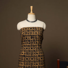 Brown - 3pc cotton unstitched kutch batik dress material 10