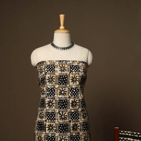 Brown - 3pc cotton unstitched kutch batik dress material 16