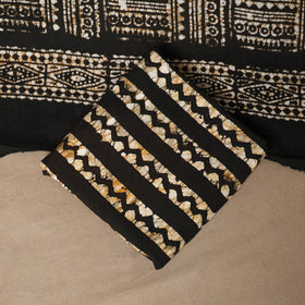 Brown - 3pc cotton unstitched kutch batik dress material 16