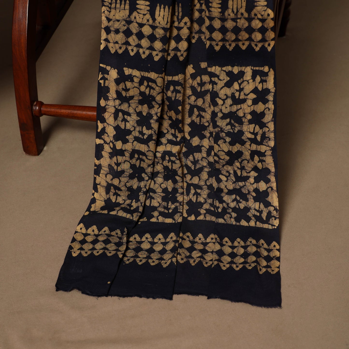 Brown - 3pc cotton unstitched kutch batik dress material 21