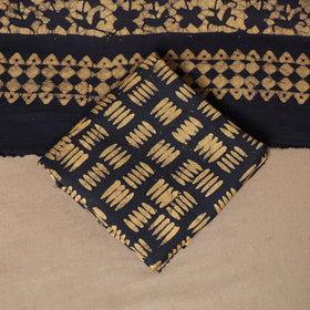 Brown - 3pc cotton unstitched kutch batik dress material 21