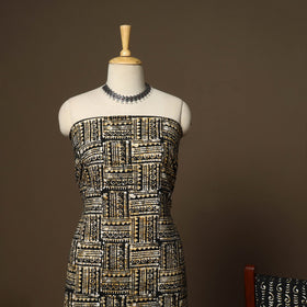 Brown - 3pc cotton unstitched kutch batik dress material 26