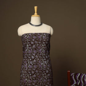 Brown - 3pc cotton unstitched kutch batik dress material 44