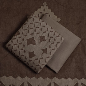 Buy 3pc Cut Work Cotton Barmer Applique Dress Material